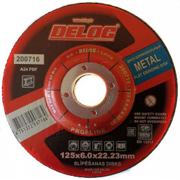 Slīpēšanas disks 125x6.0x22.2mm Metālam